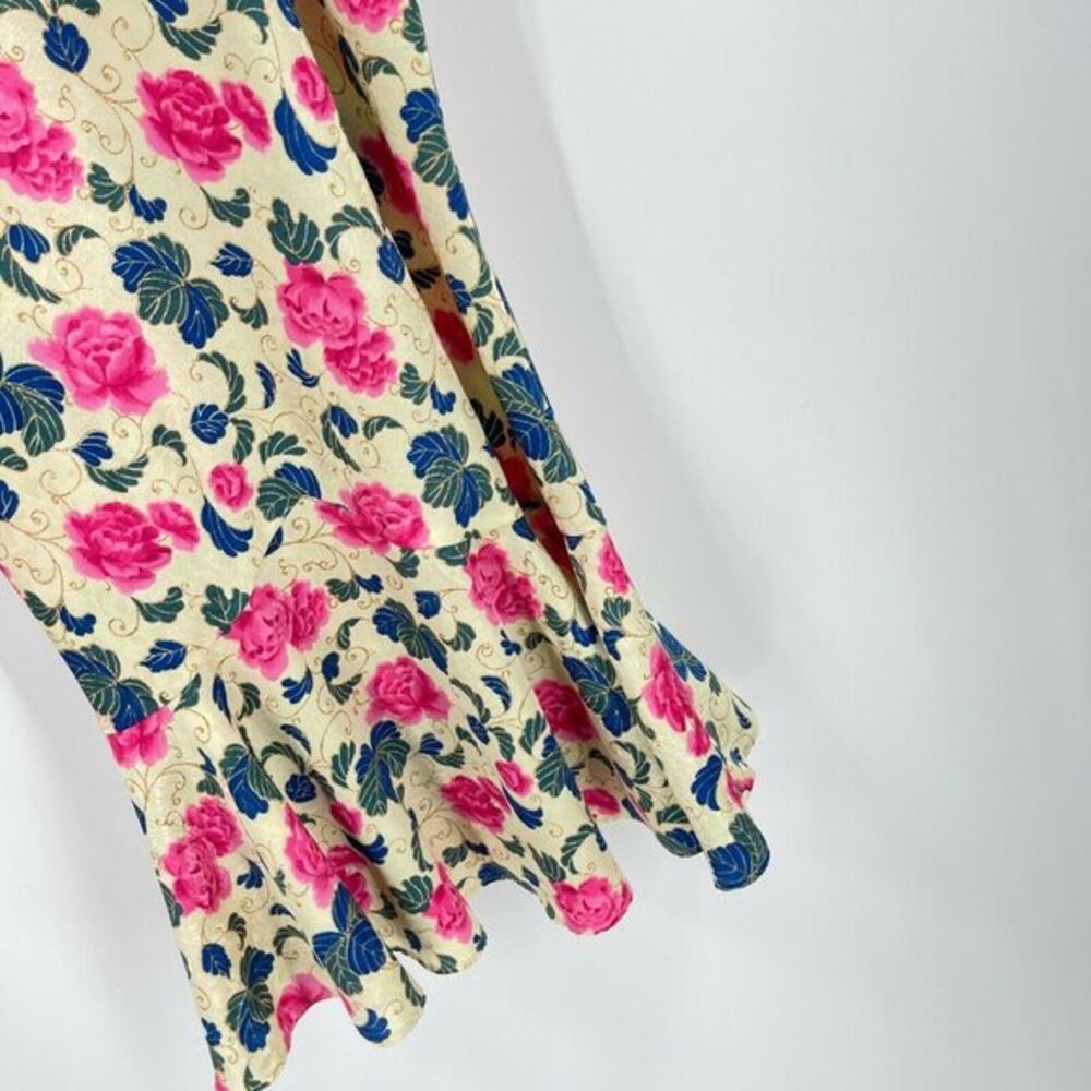 Victoria's Secret Dress Cream Blue Pink Floral Mini Y2K Grunge V-Neck Strap Sz M - Picture 2 of 7